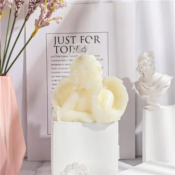 2 Piece Angel Soy Scented Candle Set Vegan Wax Home Decor - Picture 6 of 7